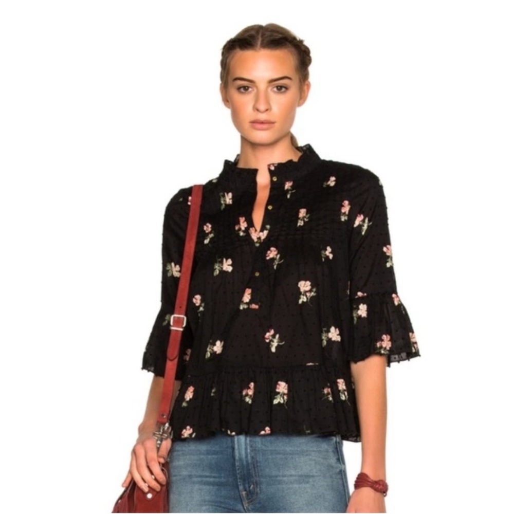 Ulla Johnson- floral print, three-quarter sleeves